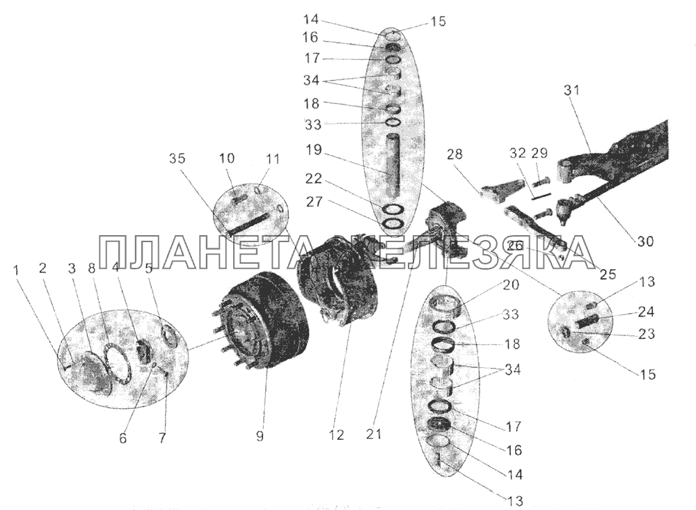 Ось передняя МАЗ-105